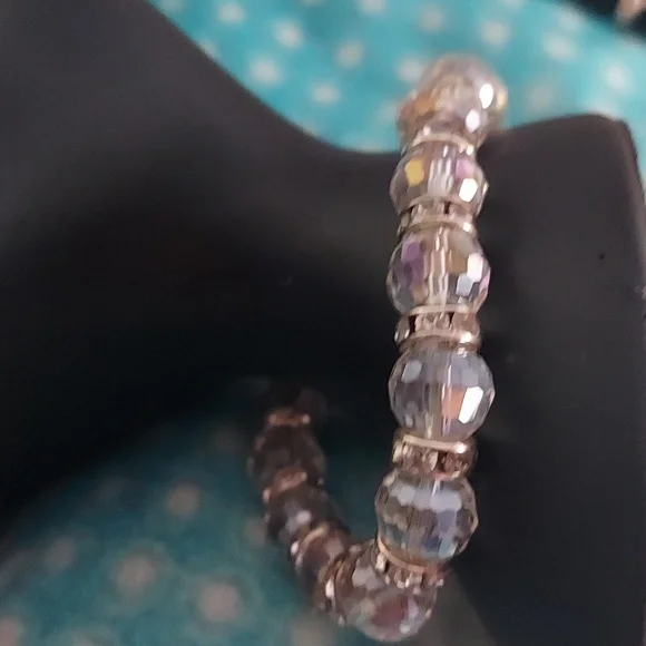 4 PC Crystal Beaded Faceted Rhinestone Stretch bracelets - Picture 10 of 11